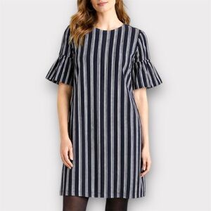 Banana Republic Navy Pinstripe Bell Sleeve Shift Dress